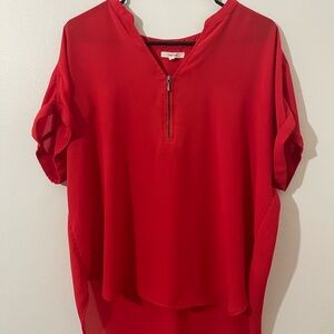 Maurices Red Women's Blouse with Zipper